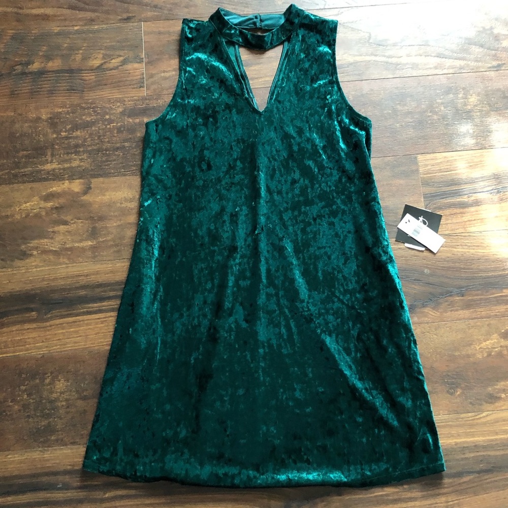 NWT Sexy Velvet High Neck Dress L